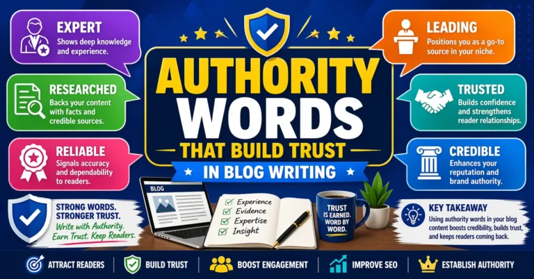 Authority words that build trust in blog writing