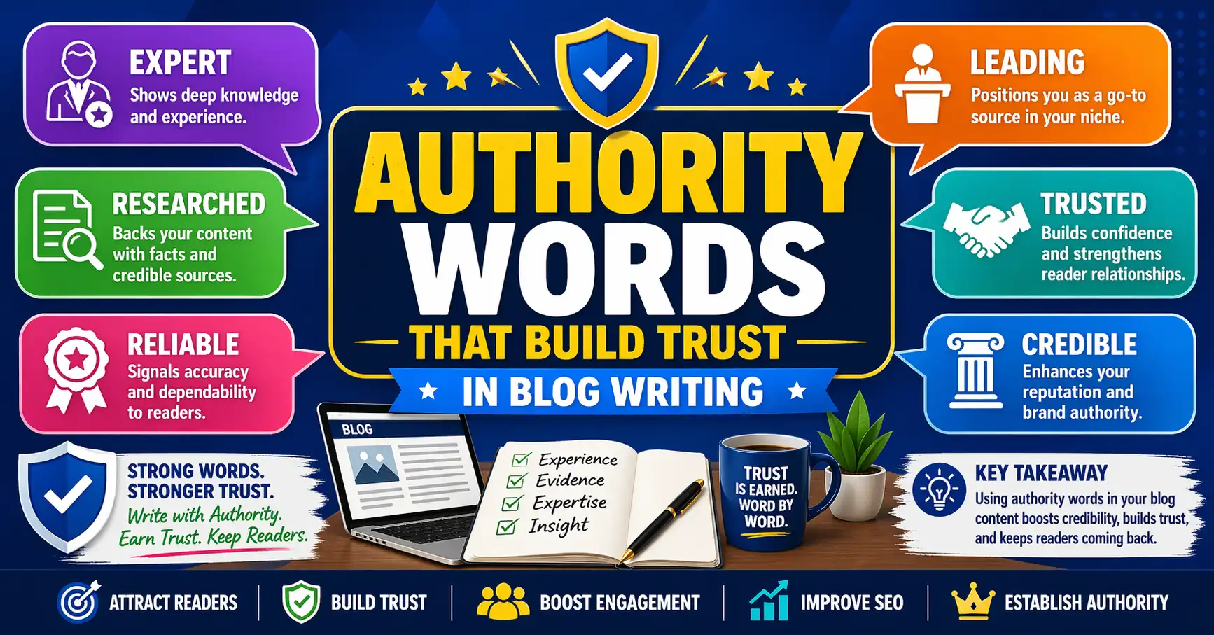 Authority words that build trust in blog writing