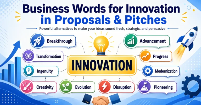 Business words for innovation in proposals and pitches