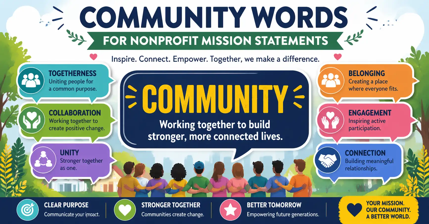 Community words for nonprofit mission statements