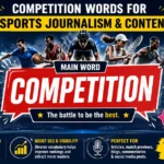 Competition words for sports journalism and content