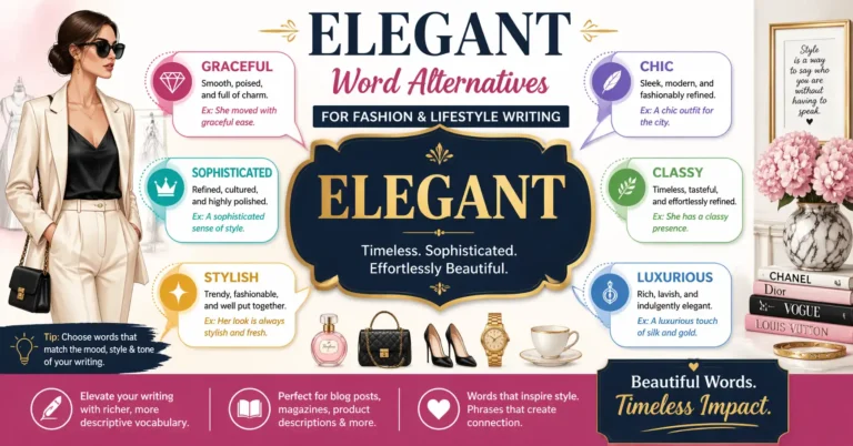 Elegant word alternatives for fashion and lifestyle writing