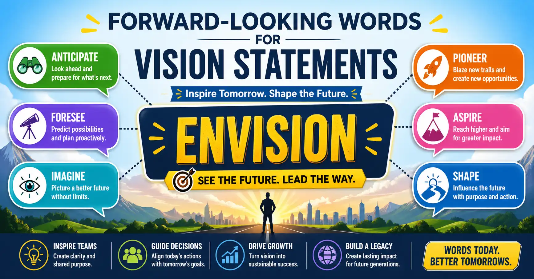 Forward-looking words for vision statements