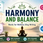 Harmony and balance words for wellness blog writing