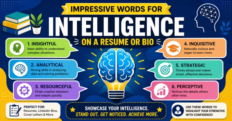 Impressive words for intelligence on a resume or bio