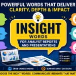 Insight words for analyst reports and presentations