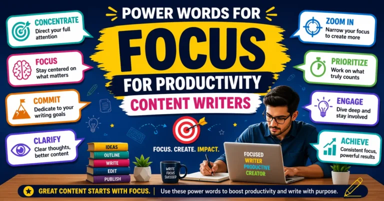 Power words for focus — for productivity content writers