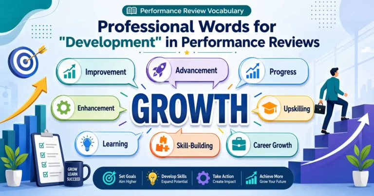 Professional words for development in performance reviews