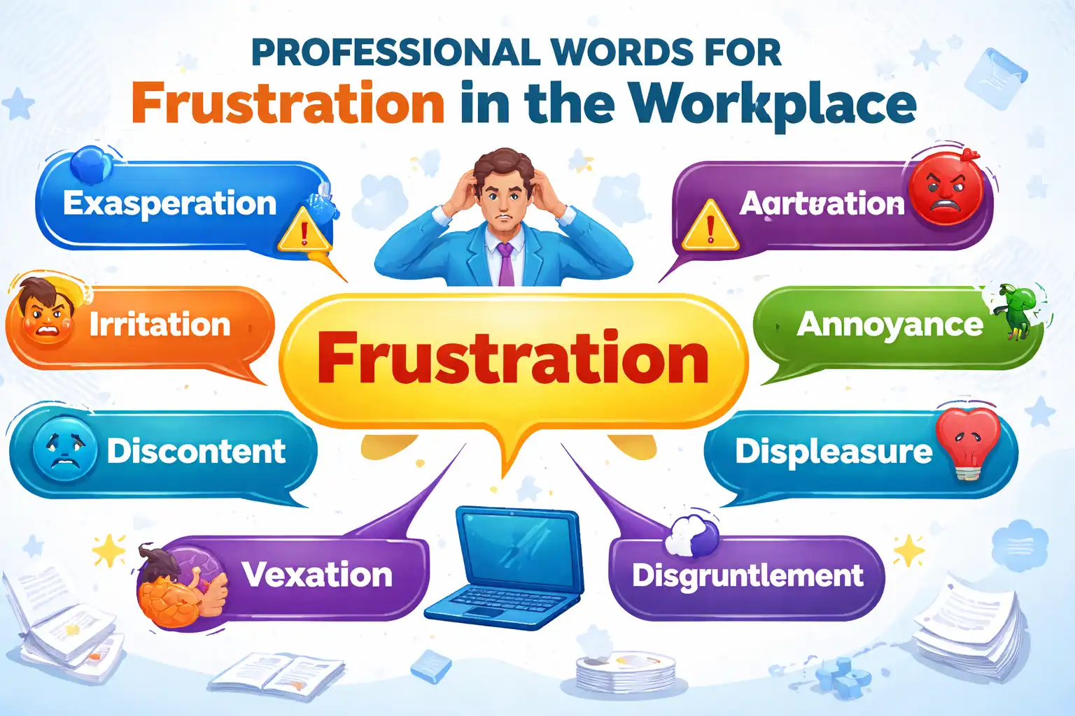 Professional words for frustration in the workplace