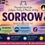Sorrow words for eulogies, poetry, and memoir writing