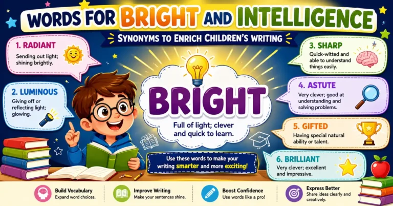 Words for bright and intelligence — for children's education writing