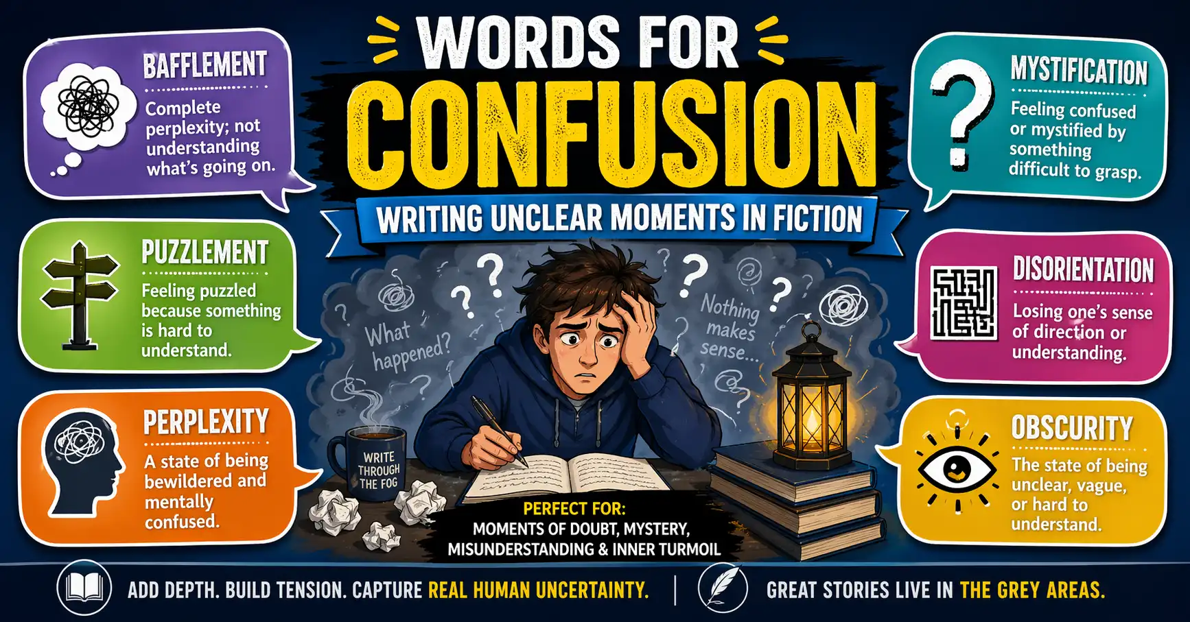 Words for confusion writing unclear moments in fiction