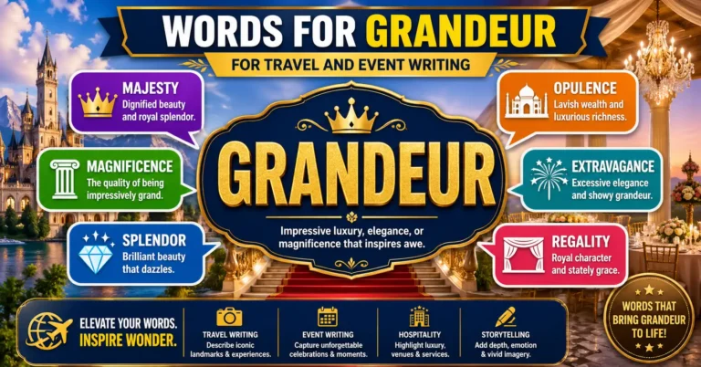 Words for grandeur — for travel and event writing