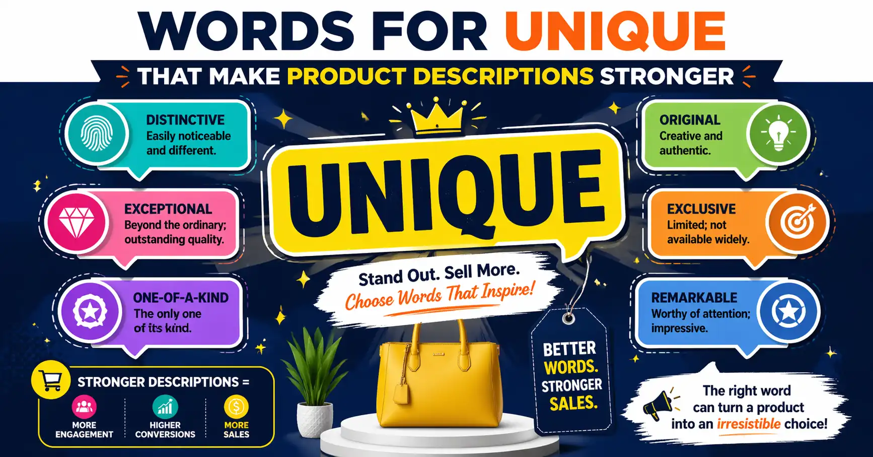 Words for unique that make product descriptions stronger