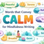 Words that convey calm for mindfulness writing