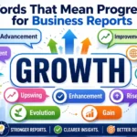 Words that mean progress for business reports