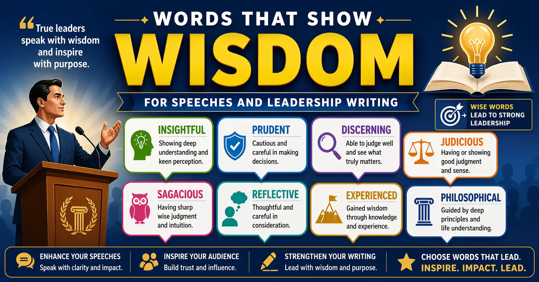 Words that show wisdom — for speeches and leadership writing