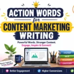 action words for content marketing writing