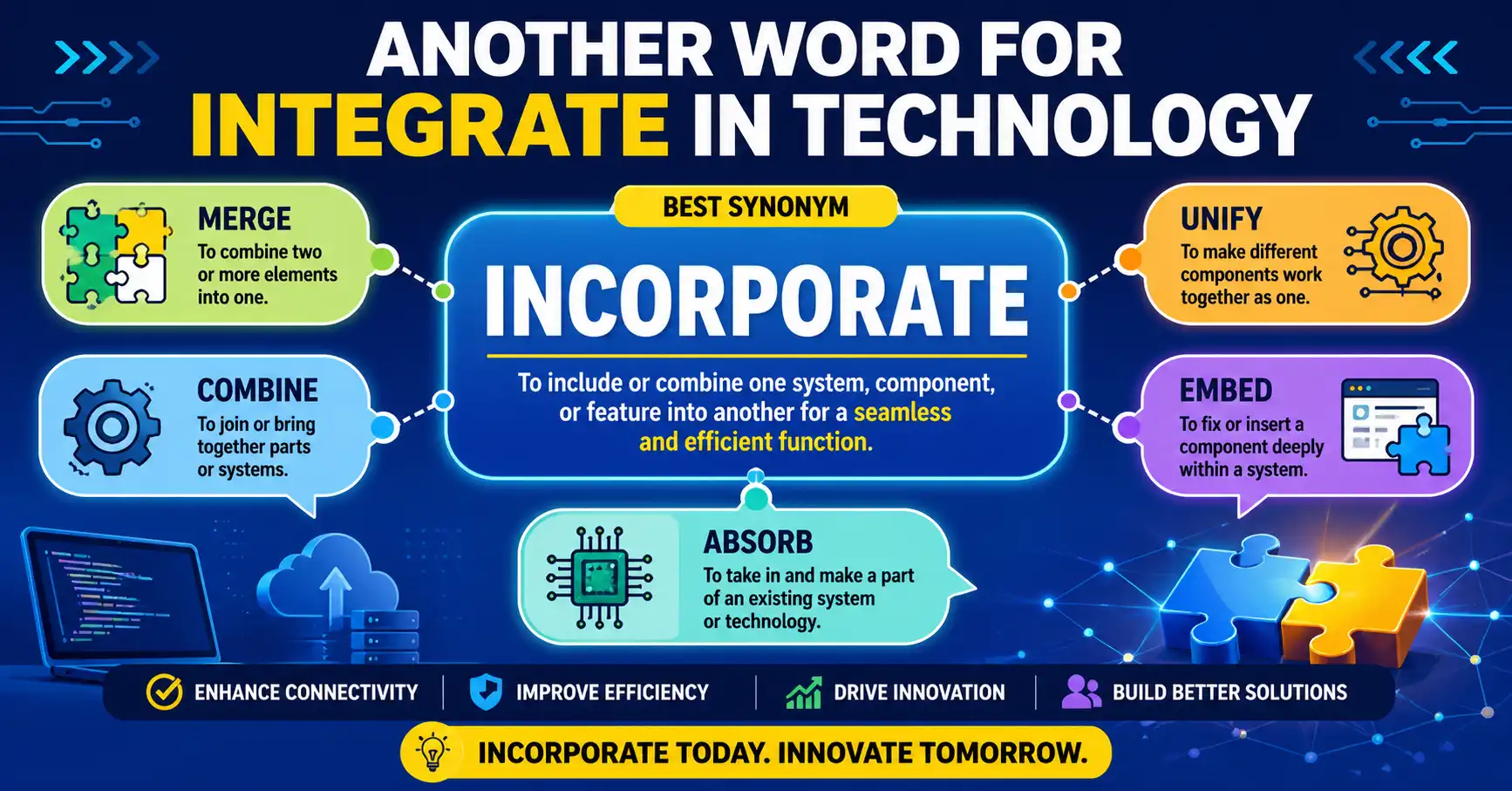 another word for integrate in technology