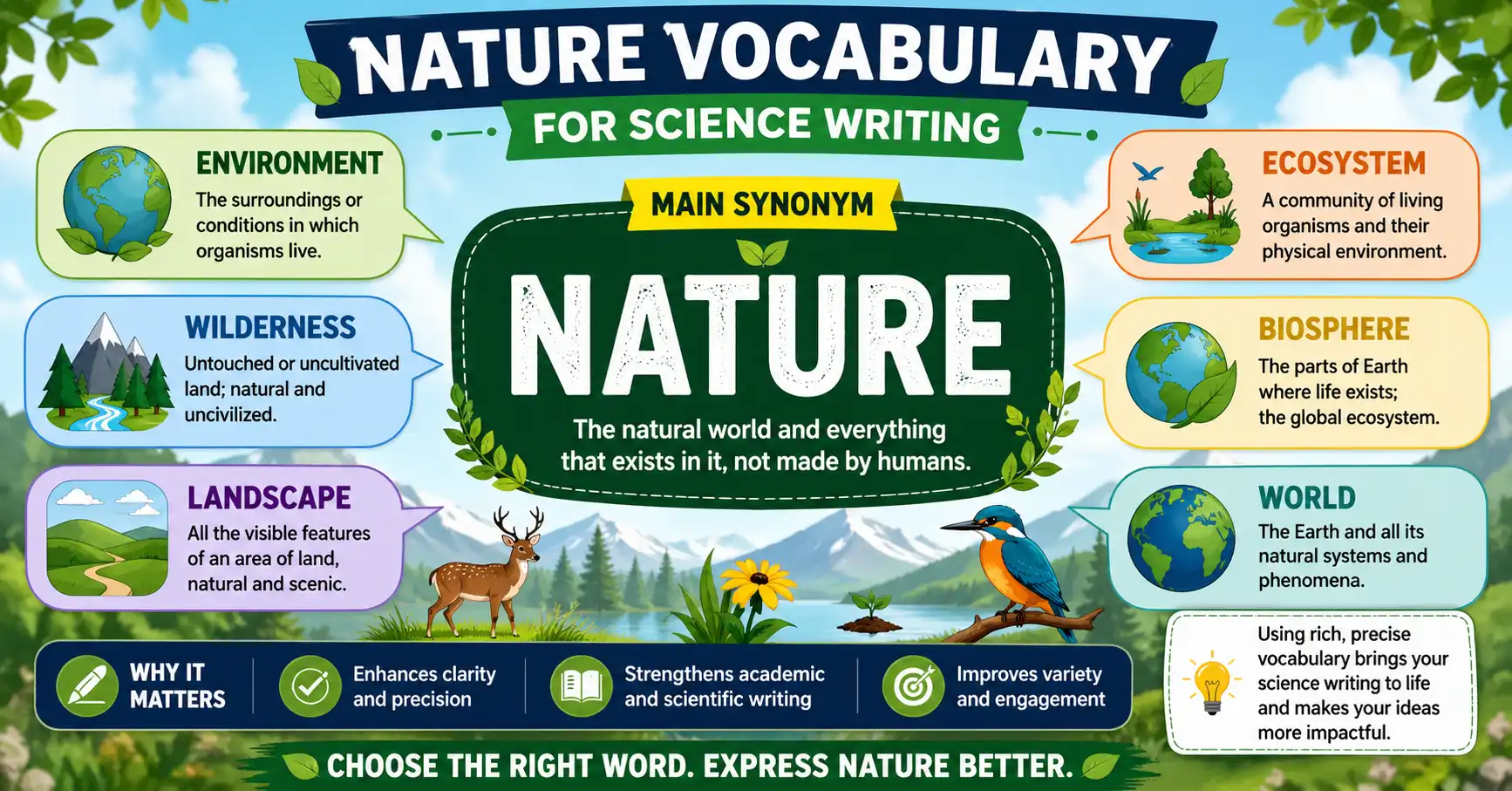 nature vocabulary for science writing
