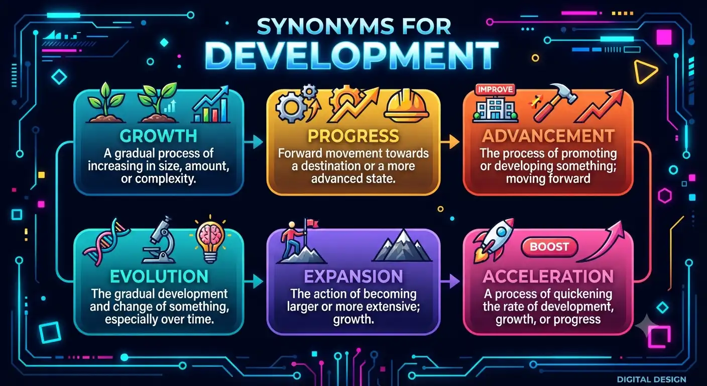 synonyms for development