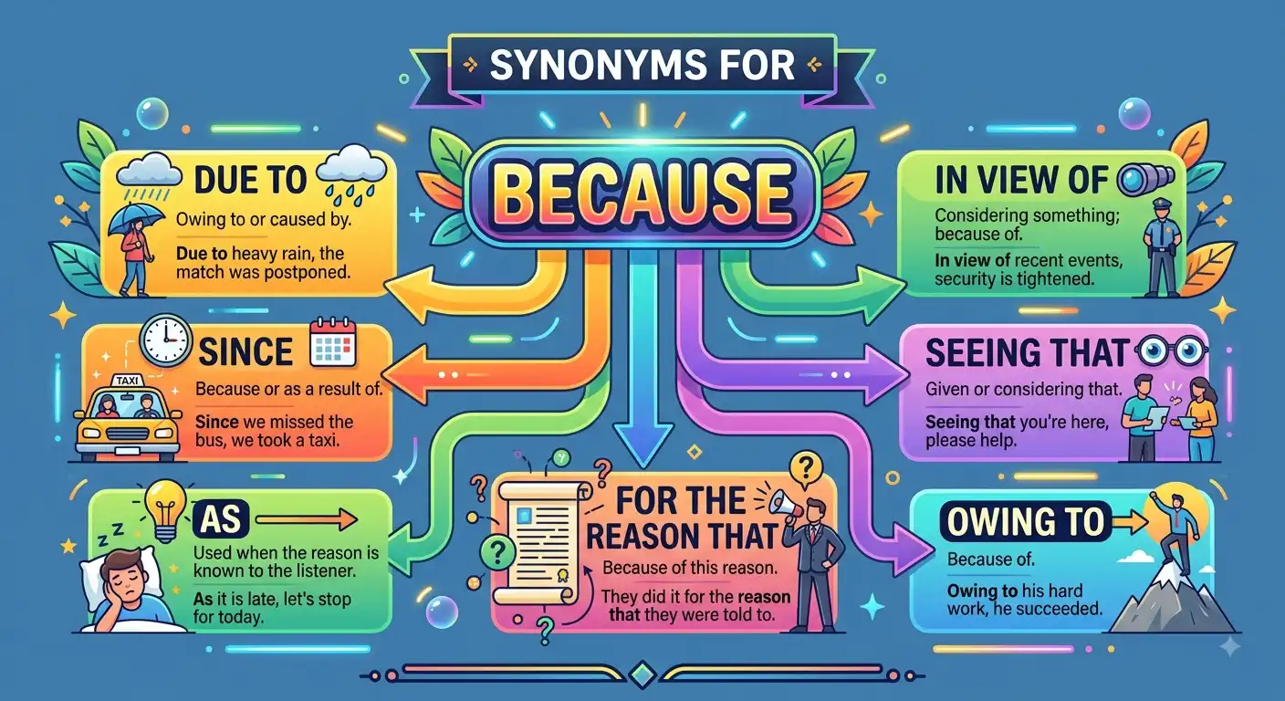 synonyms for becasue