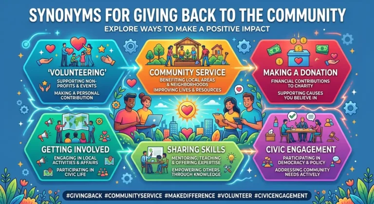 synonyms for giving back to the community
