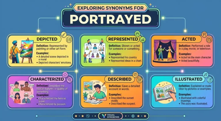 synonyms for portrayed